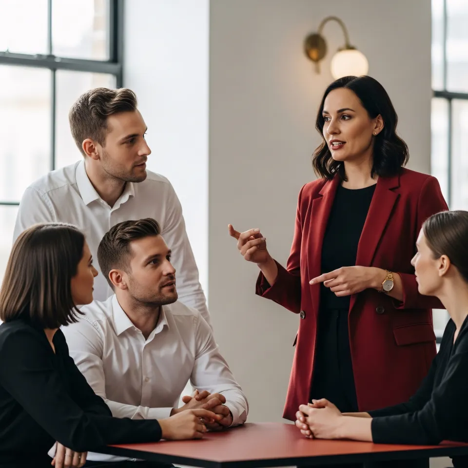 Adulto participando de dinâmica motivacional